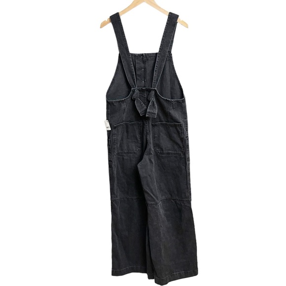 NWT Free People Fields of Flowers Wide Leg Overalls Vintage Black - Picture 3 of 7